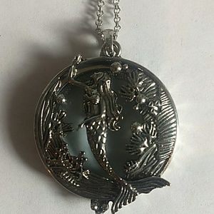 Mermaid magnifying glass necklace